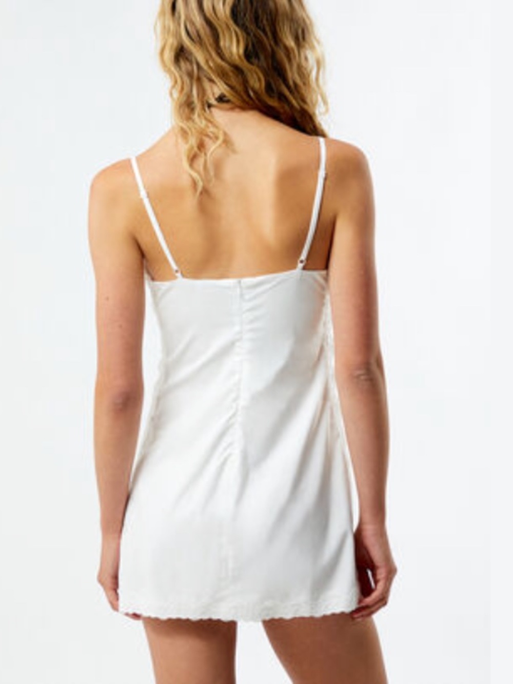 PacSun LA Hearts Lace Trim Mini Dress Size Small White